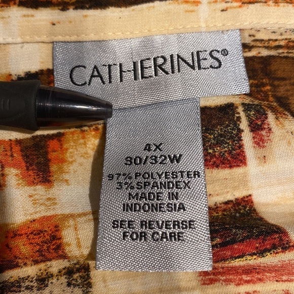 L womens Catherine’s casual long roll tab sleeve plus size top 4X.  Like new - Picture 5 of 5
